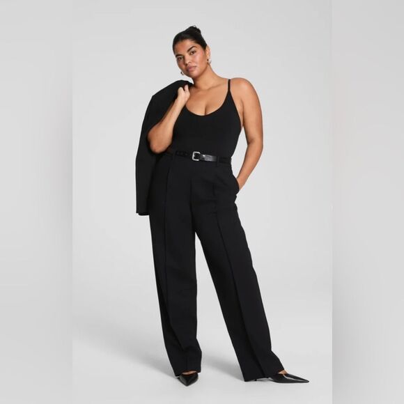 SPANX NWT Women’s Size Large Tall Black Easy Fit Ponte Barrel Leg Pant $158 - Picture 1 of 16